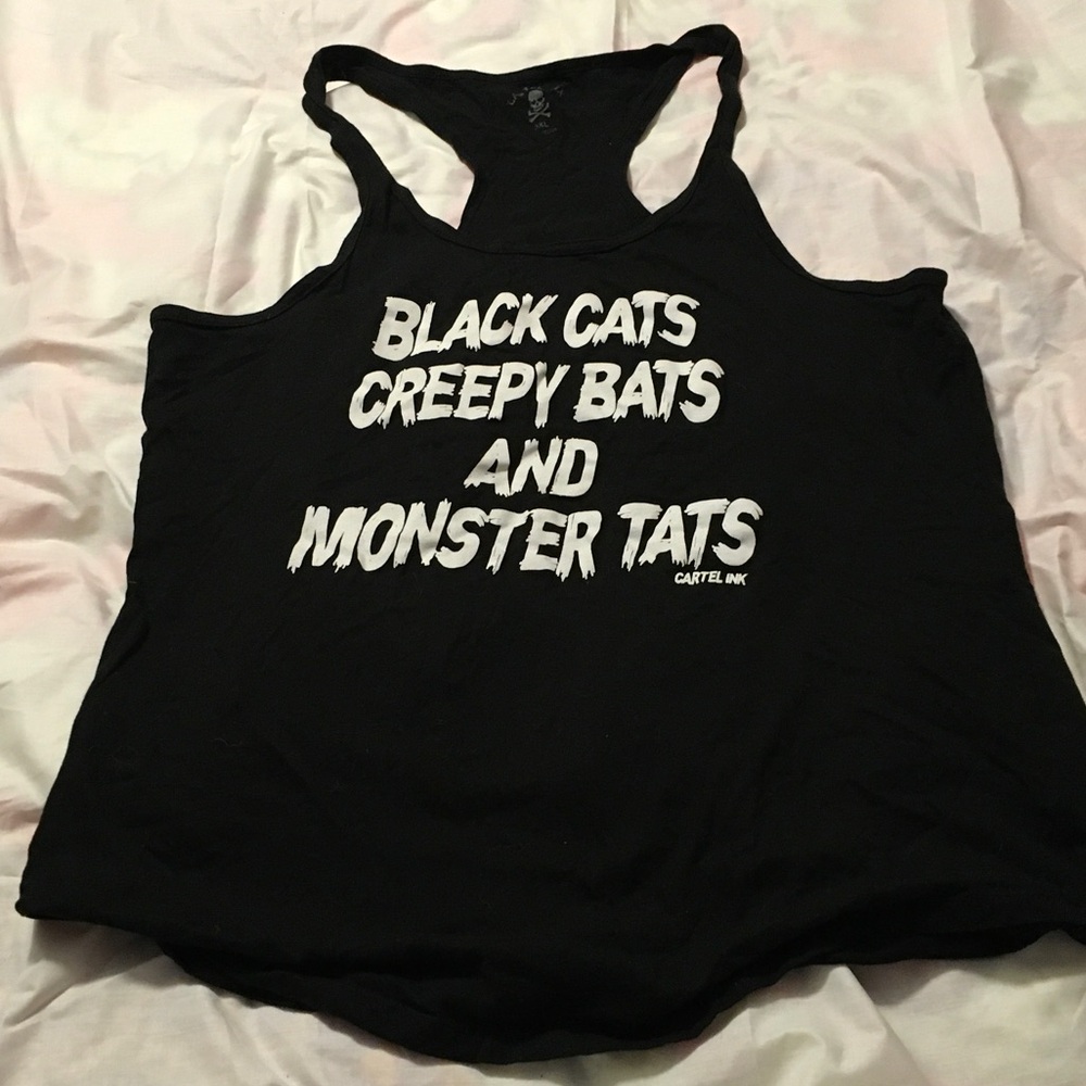 GOTH Black Racerback Tank Top - Black